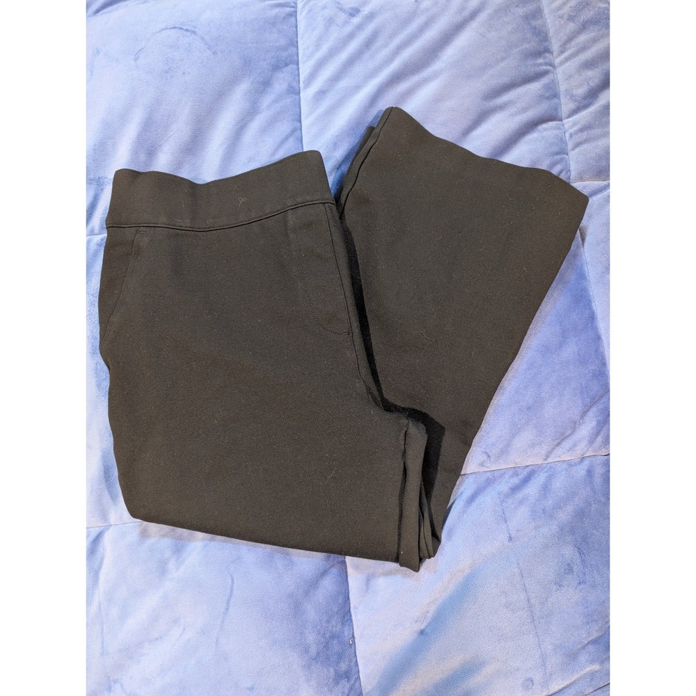 Spanx The Perfect Pant Wide Leg Women Black Cropped Ponte - Size 1XP